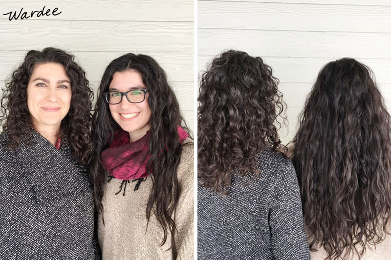 photo collage of two smiling women with dark curly hair