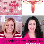 Photo collage of two women giving a video interview, and two stock images: a graphic showing the ovaries, uterus, and vagina; and puzzle pieces labeled with the symptoms of PCOS. Text overlay says: "Everything You Need To Know About PCOS (Polycystic Ovarian Syndrome) ...And How To Treat It (70% of women undiagnosed!)"