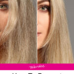 Before and after photos of a woman with frizzy hair, then hair that is sleek and smooth. Text overlay says: "How to Prevent Bad Hair Days (+5 reasons they happen)"